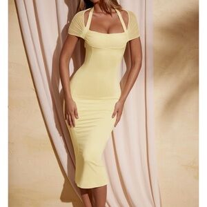 Elegant Yellow Bodycon Dress